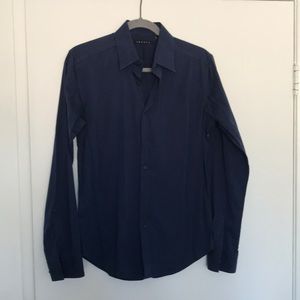 Theory blue long sleeve button up XS